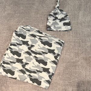 Copper Pearl Camo Swaddle and Baby hat